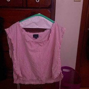 Pink and white baggy shirt